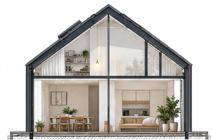 COUPE TRANSVERSALE  SUR LE VOLUME PRINCIPAL